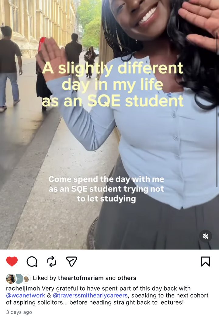TikTok video by @rachelajimoh: a slightly different day in my life as an SQE student