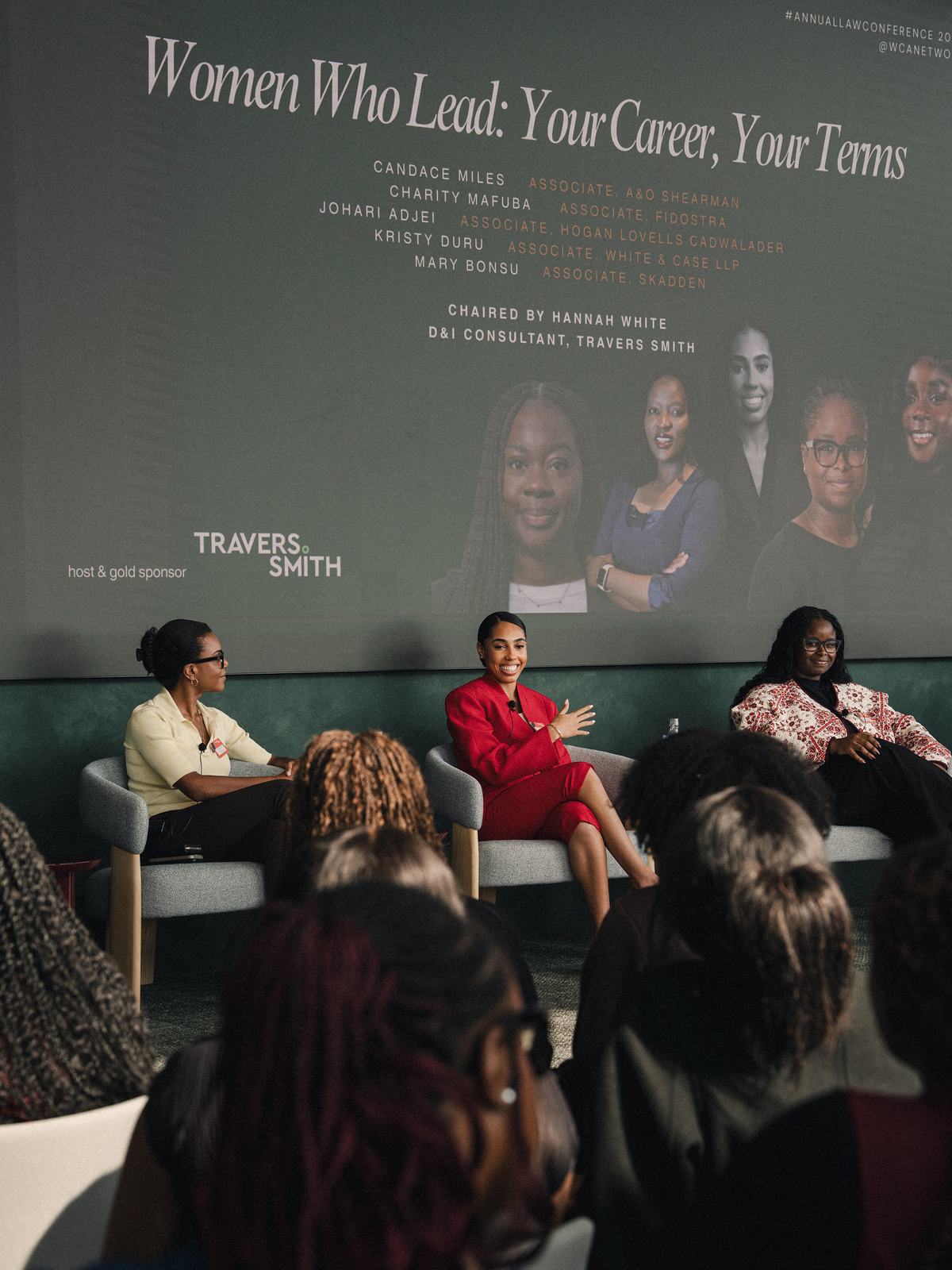 The Women Who Lead panel on stage