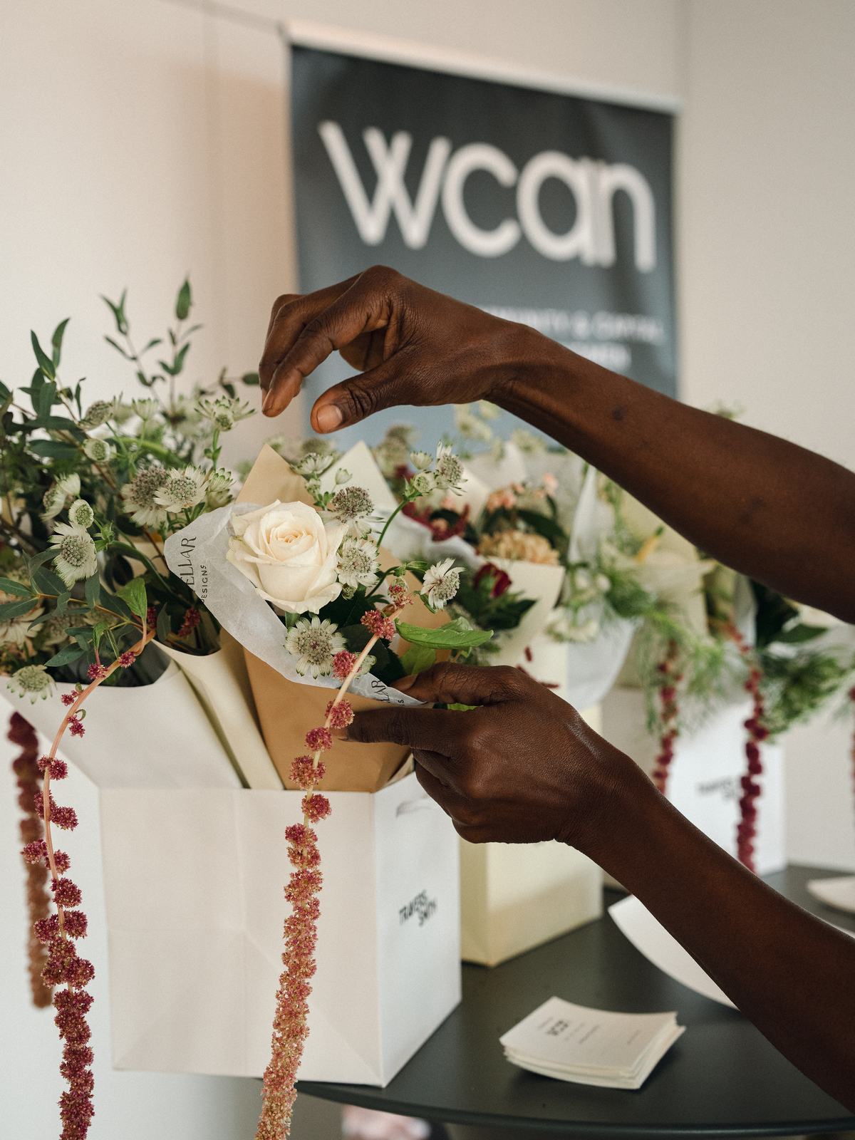WCAN bouquets being prepared