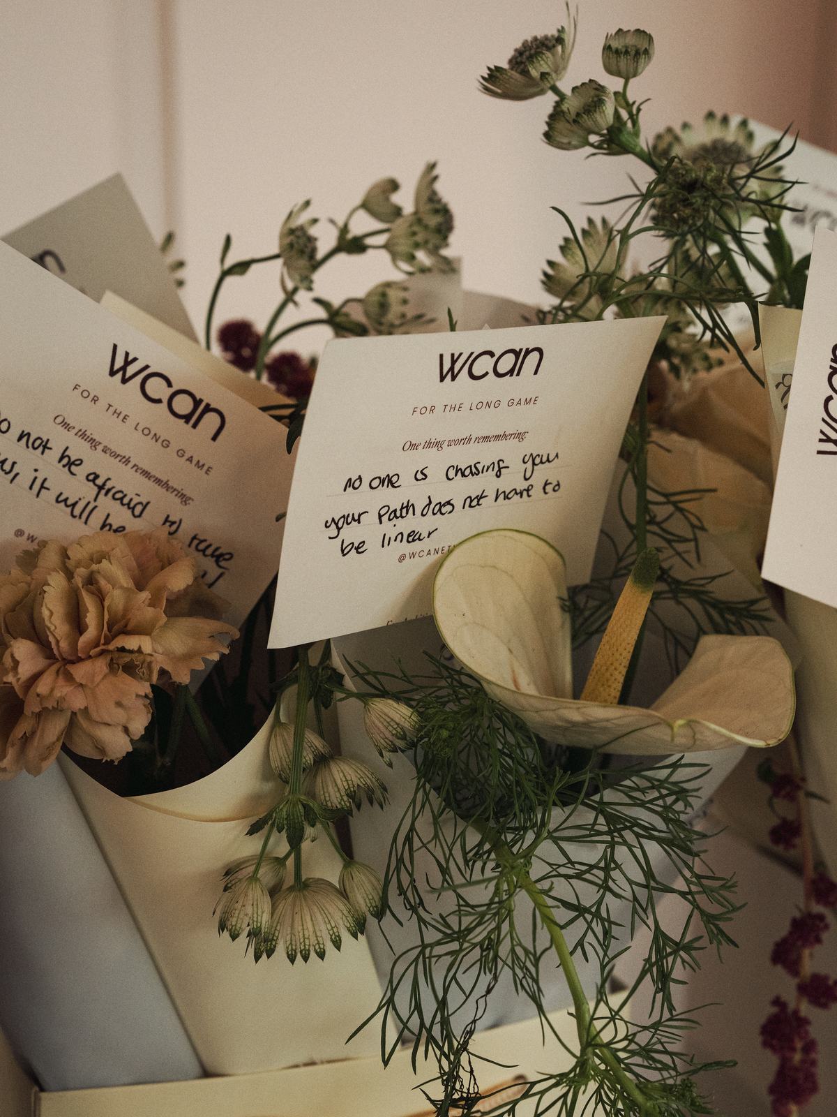 WCAN flowers and notes for speakers